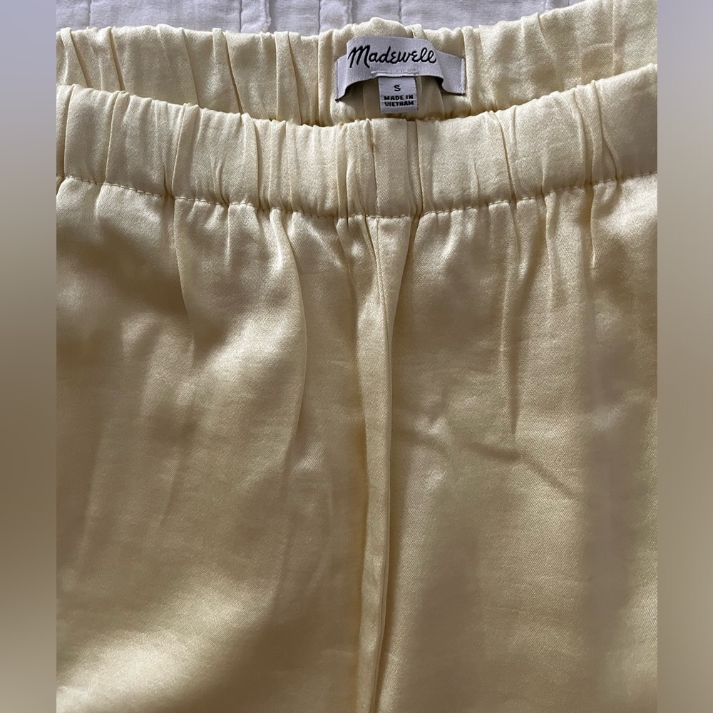 Madewell Straight Yellow Satin Pants